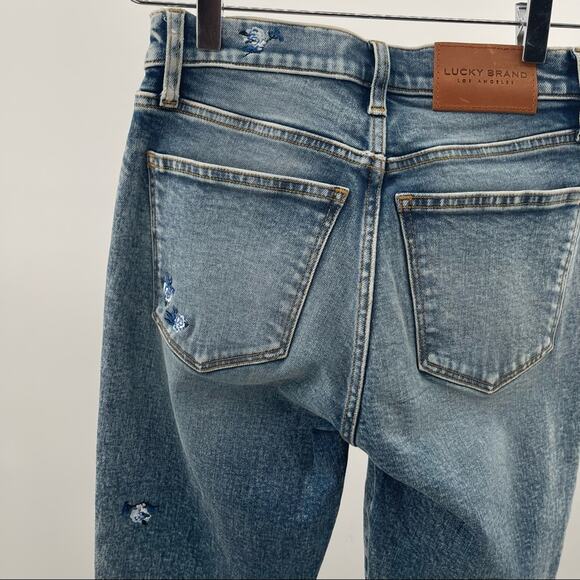 NWOT LUCKY BRAND Denim Jeans Ava Mid Rise Skinny Embroidered Flowers Size 25 - Picture 6 of 15